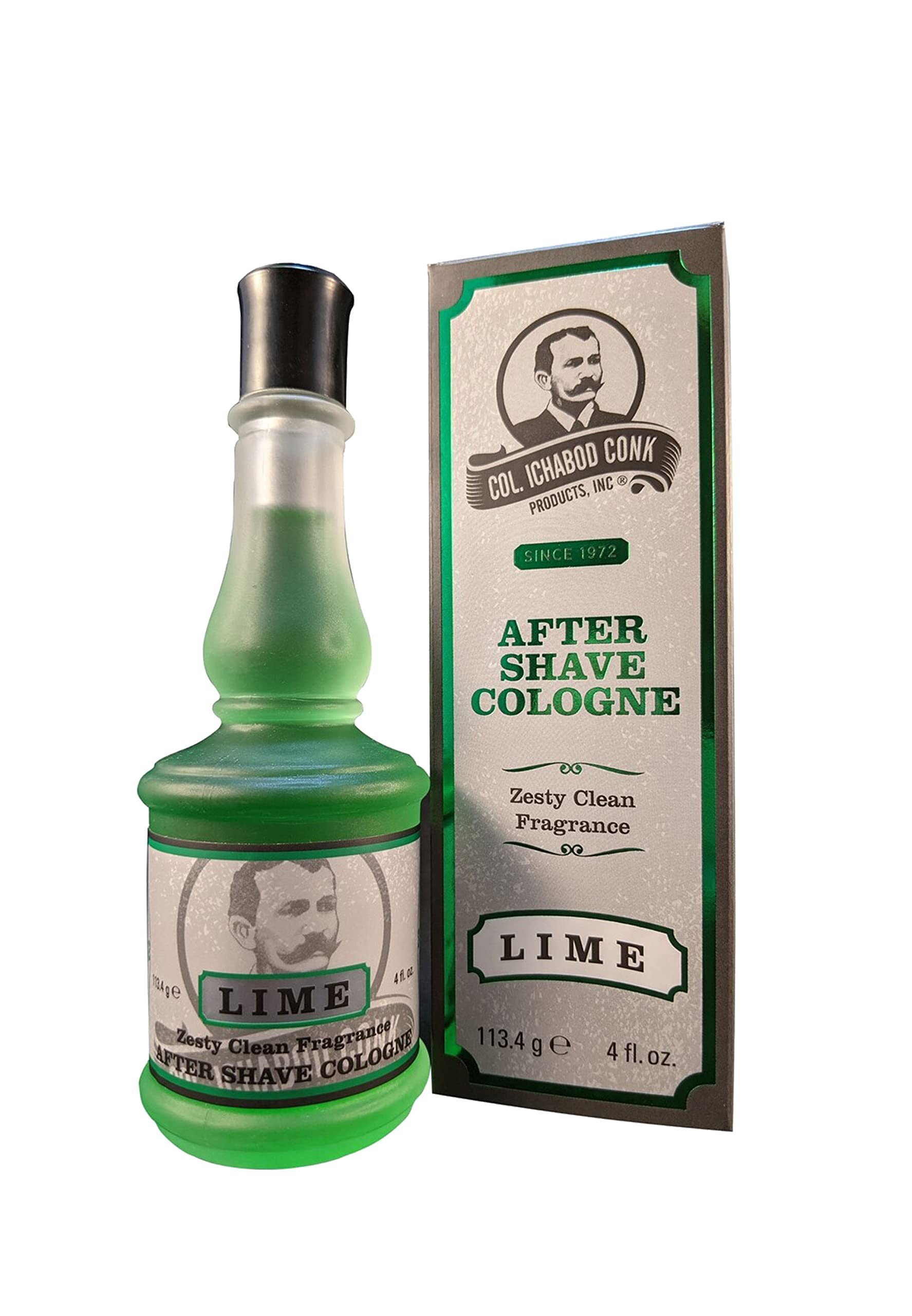 Colonel Ichabod Conk Lime After Shave Cologne 4 Fl. Oz. Glass Bottle Aftershave