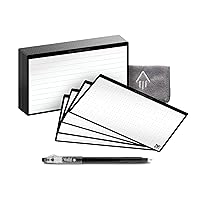 Rocketbook Cloud Cards - Eco-Friendly Reusable Index Note Cards With 1 Pilot FriXion ColorStick Pen & 1 Microfiber Cloth Included - Single Set of 40 (3