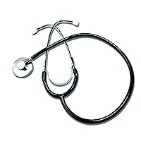 Labtron Lightweight Single Head Stethoscope, Blood Pressure Medical Monitoring Kit, Black, 300DLX