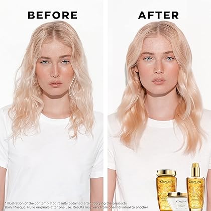 KERASTASE Elixir Ultime L'Huile Original Hair Oil | Hydrating Oil Serum Creates Frizz-Free Shiny Hair | With Argan Oil, Camellia Oil & Marula Oil | For All Hair Types