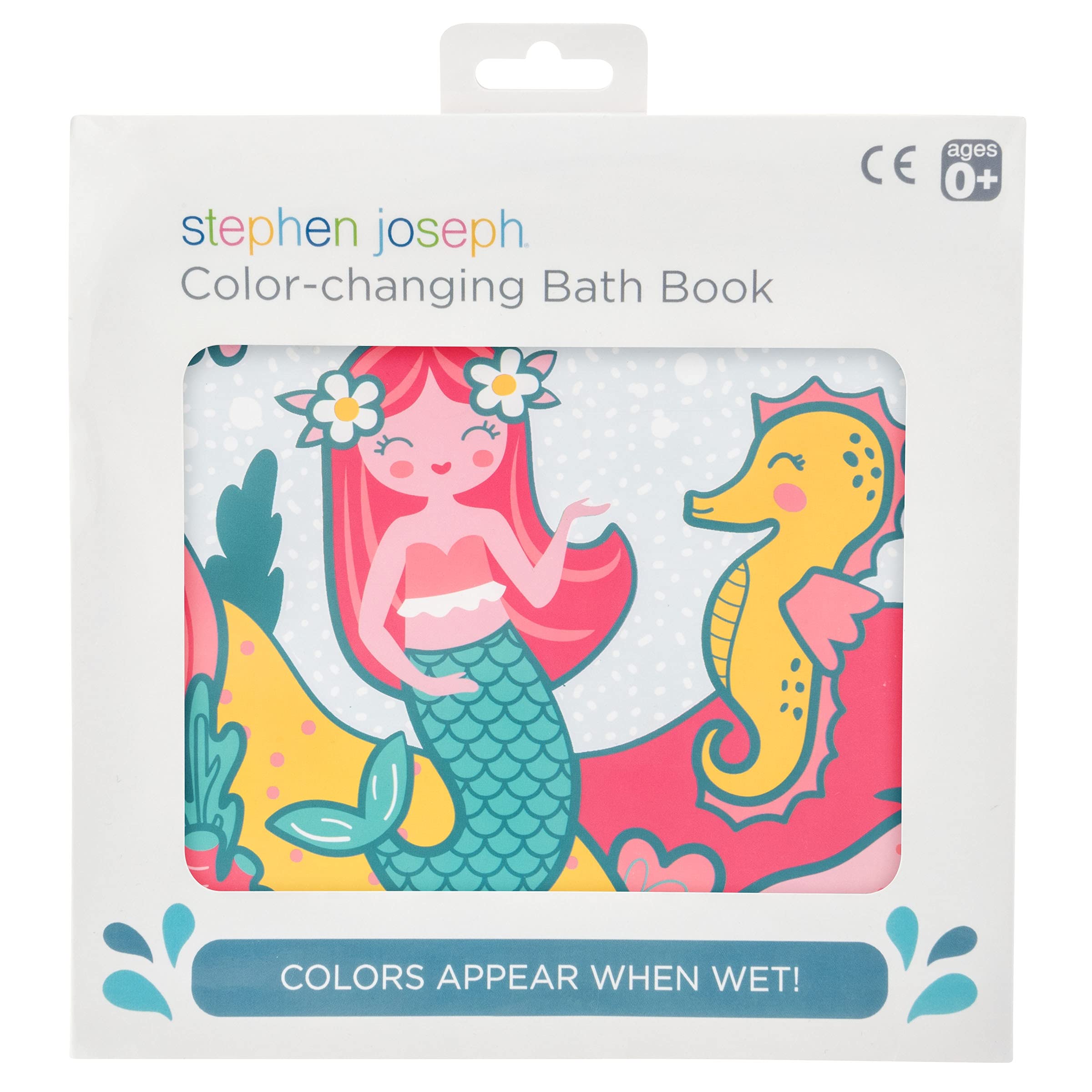 Stephen Joseph, Floating Color Changing Bathtime Book, Toddler Bath Toys, Mermaid