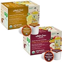 Mother Earth Essentials Superfood Tea Sampler - SNAPPY GINGER LEMON SAVORY -and- IT TAKES TWO TO APPLE MANGO. Infused with Organic Apple Cider Vinegar with The Mother. Get your daily dose with fruit &