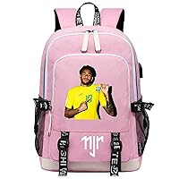 Teens Casual Laptop Bag-Neymar JR Graphic Travel Bagpack,Large Daily Knapsack with USB Charging Port