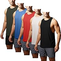 GYM REVOLUTION Men's 5 Pack Workout Tank Tops Muscle Gym Sleeveless Shirts