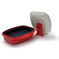 Grill Pan for Microwave Cooking, Red