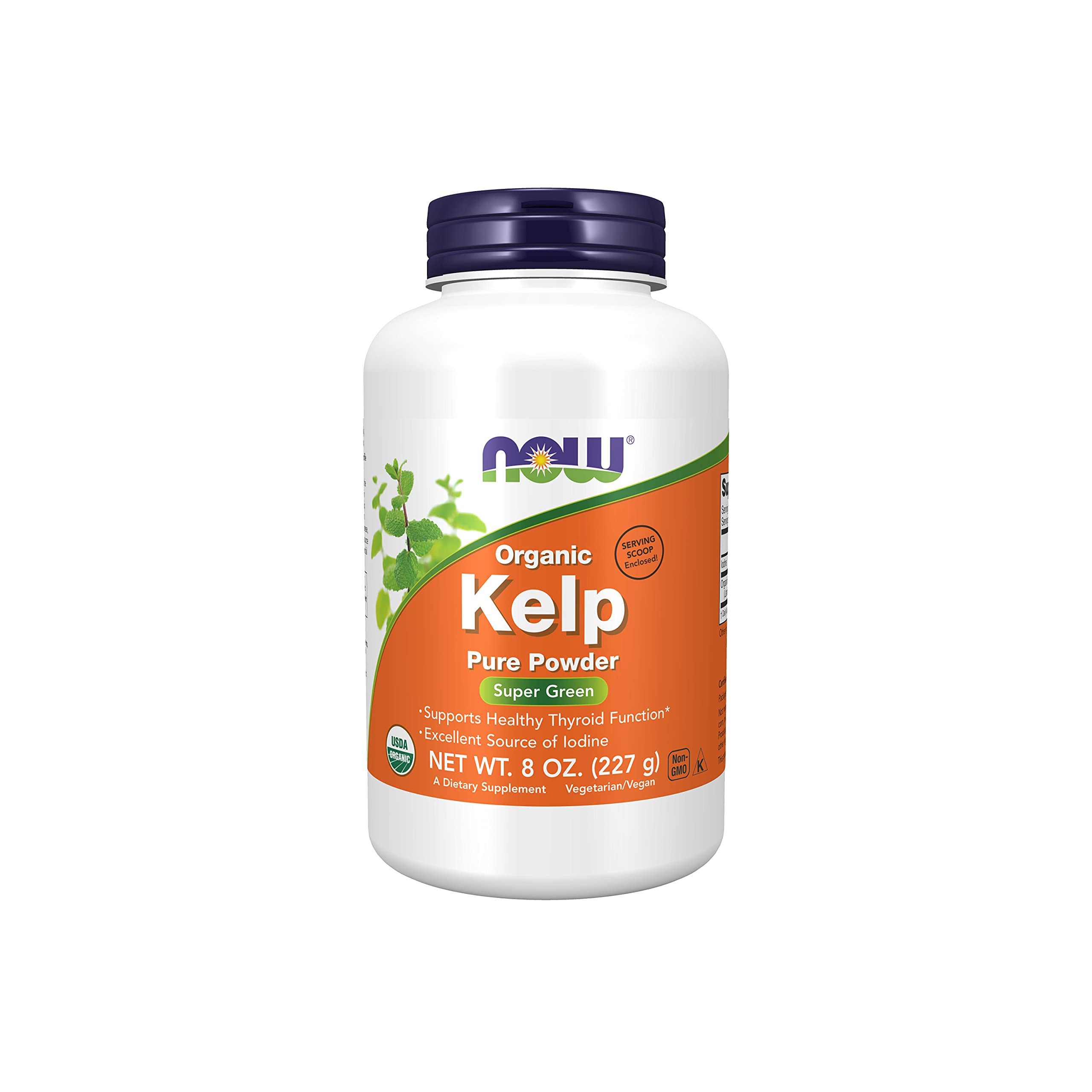 NOW Supplements, Kelp Powder, Certified Organic, Excellent Source of Iodine, Super Green, 8-Ounce