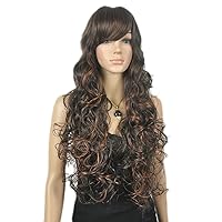 Fashion Women Curly Wavy Perm Vintage Style Ramp Bangs Long cosplay wig