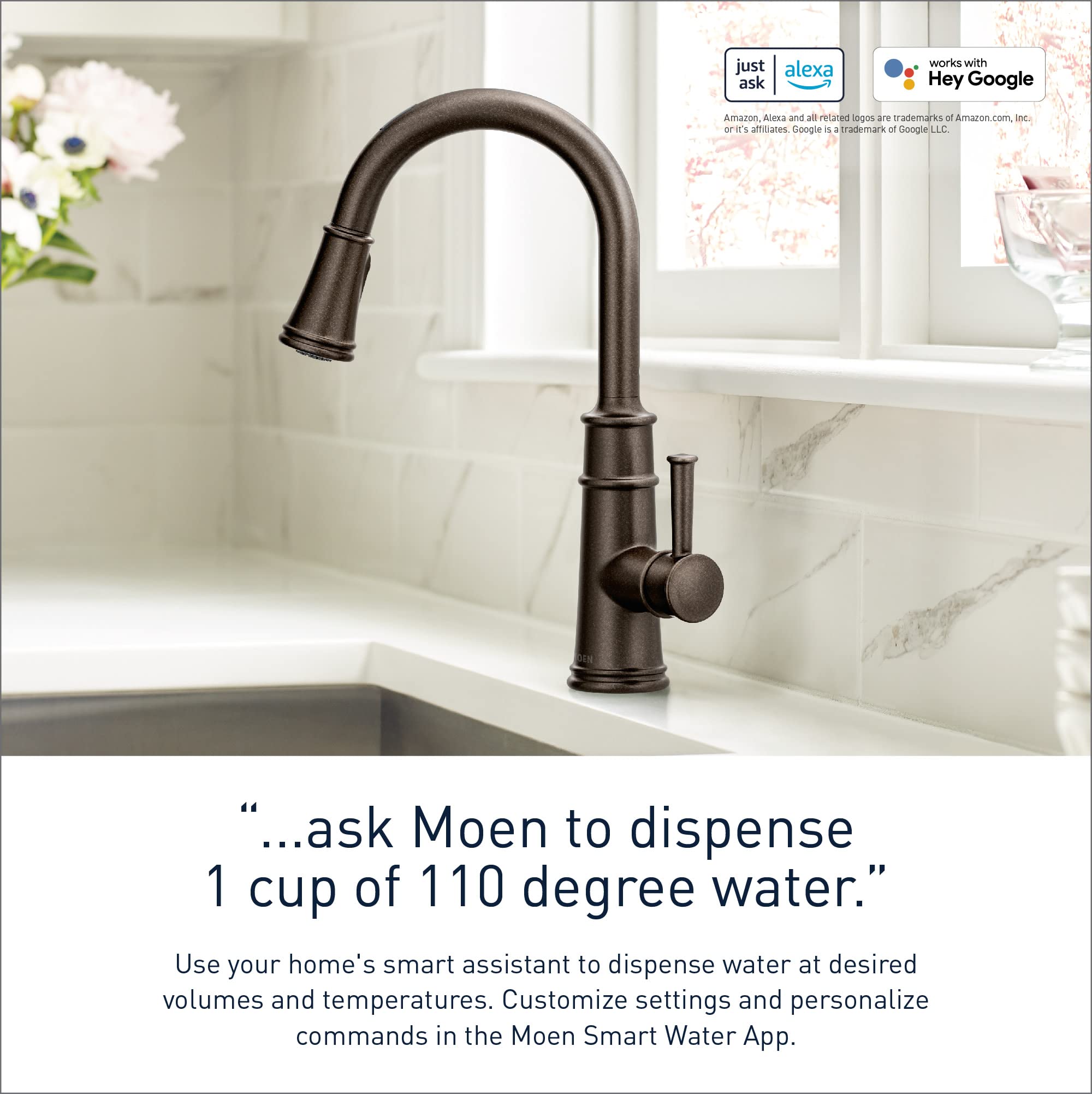 Moen 7260EVSRS Belfield Smart Touchless Pull Down Sprayer Kitchen Faucet with Voice Control and Power Boost, Spot Resist Stainless