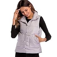 Flygo Women's Classic Quilted Cotton Padded Puffer Down Vest Waistcoat Sleeveless Cotton Down Jacket