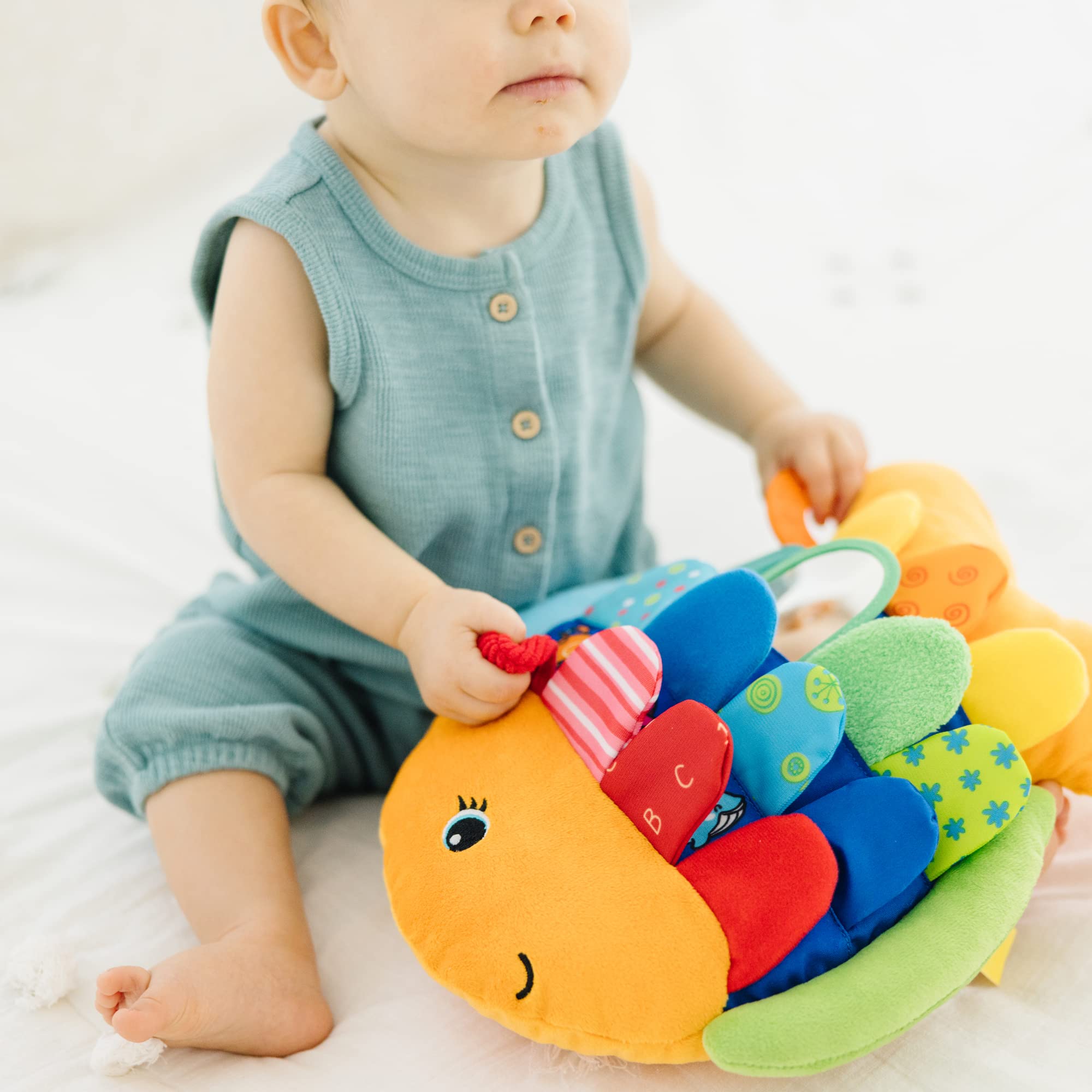 Melissa & Doug Flip Fish Soft Baby Toy - Tummy Time Sensory Toy with Taggies for Infants
