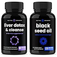 NutraChamps Liver Cleanse Detox and Black Seed Oil Capsules Bundle