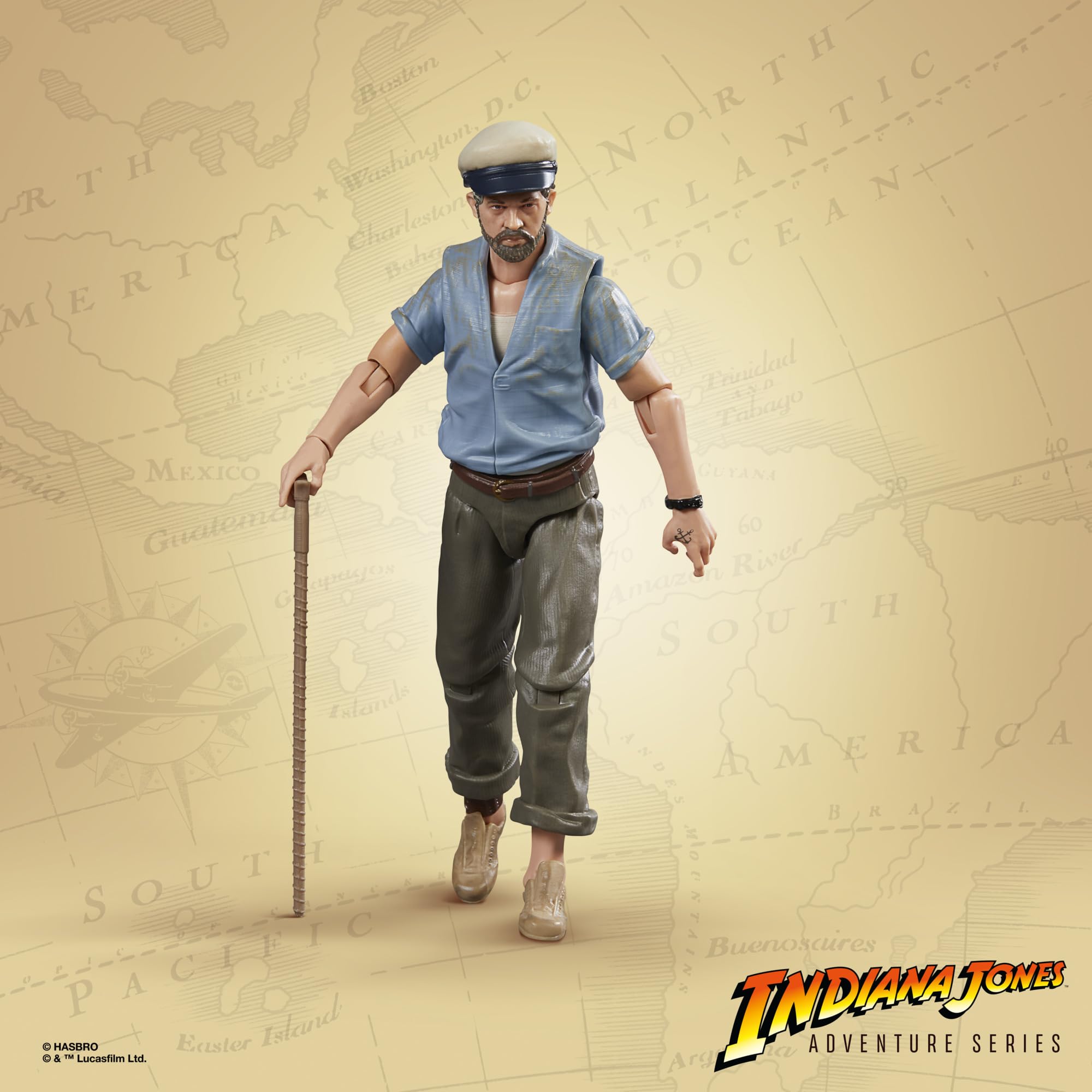 Indiana Jones and the Dial of Destiny Adventure Series Renaldo Action Figure, 6-inch Indiana Jones Action Figures, Toys for Kids Ages 4 and up