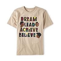 The Childrens Place Boys' Equality for All Short Sleeve Graphic T-Shirts, Dream Lead Achieve Believe