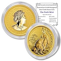 2023 AU 1/10 oz Australian Gold Kangaroo Coin Brilliant Uncirculated (in Capsule) with Certificate of Authenticity $15 BU