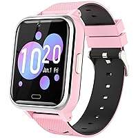 Kids Smart Watch Girls Boys - Smart Watch for Kids Watches Ages 4-12 Years with 17 Learning Games Dual Camera Music Video Player Alarm Clock Calculator Calendar Flashlight Children Gifts (01 Pink)