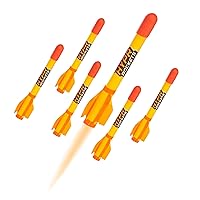 Hypr Rocket Launcher Original Refill Pack – 6 Patented Designed Rockets Only, Aerodynamic Rocket Head, High-Performance Fins, Soars 500 Feet, Durable, Outdoor Toy for Kids, Christmas/Birthday Gifts