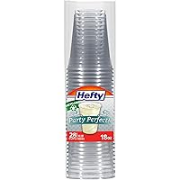 Hefty Party Perfect Clear Plastic Cups, 18 Ounce, 28 Count