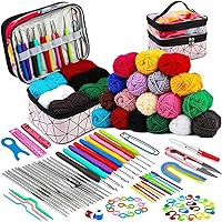 105-piece Crochet Set Complete Kit DIY Hand Knitting Needle and Thread Including Wool Storage Kit TPR Crochet Set