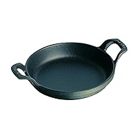 Staub 40509-558 Round Stackable Dish, Black, 7.9 inches (20 cm), Enameled Iron Gratin Dish