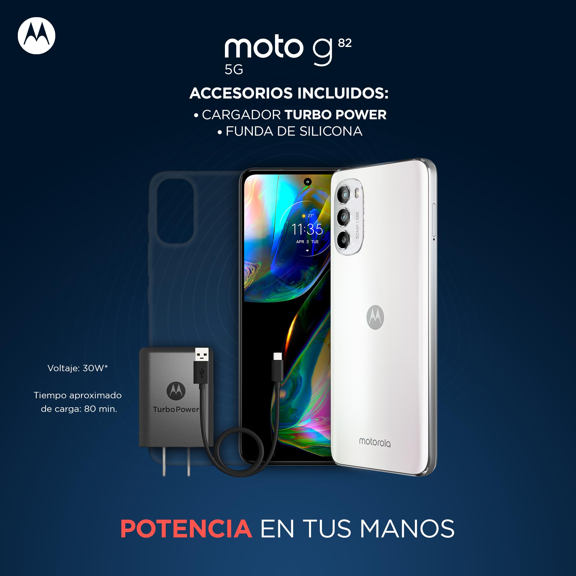 Motorola Moto G82 5G Single SIM | 6GB RAM + 128GB Internal Storage | Stereo Speakers W/Dolby Atmos | 50MP OIS Main Camera | 6.6