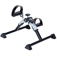 iLiving Under Desk Bike Pedal Exerciser with Electronic Display - Fully Assembled Folding Equipment, Mini Bike for Legs and Arms Workout, Portable and Easy-to-Use with LCD Screen (ILG-688), Blue
