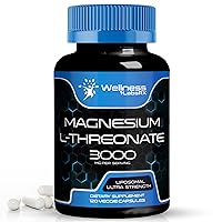Magnesium l-Threonate Supplement Capsules 120 Count - 3000mg - High Absorption Magnesium Supplement Liposomal, Ultra Strength Magnesium Threonate for Brain, Sleep Support, Energy, and Heart Health