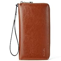 BOSTANTEN Leather Wallets for Women RFID Blocking Zip Around Credit Card Holder Phone Wristlet Clutch