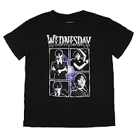 Mad Engine Wednesday Addams T Shirt Girls' Wednesday 4 Poses Poster Style Kids Shirt