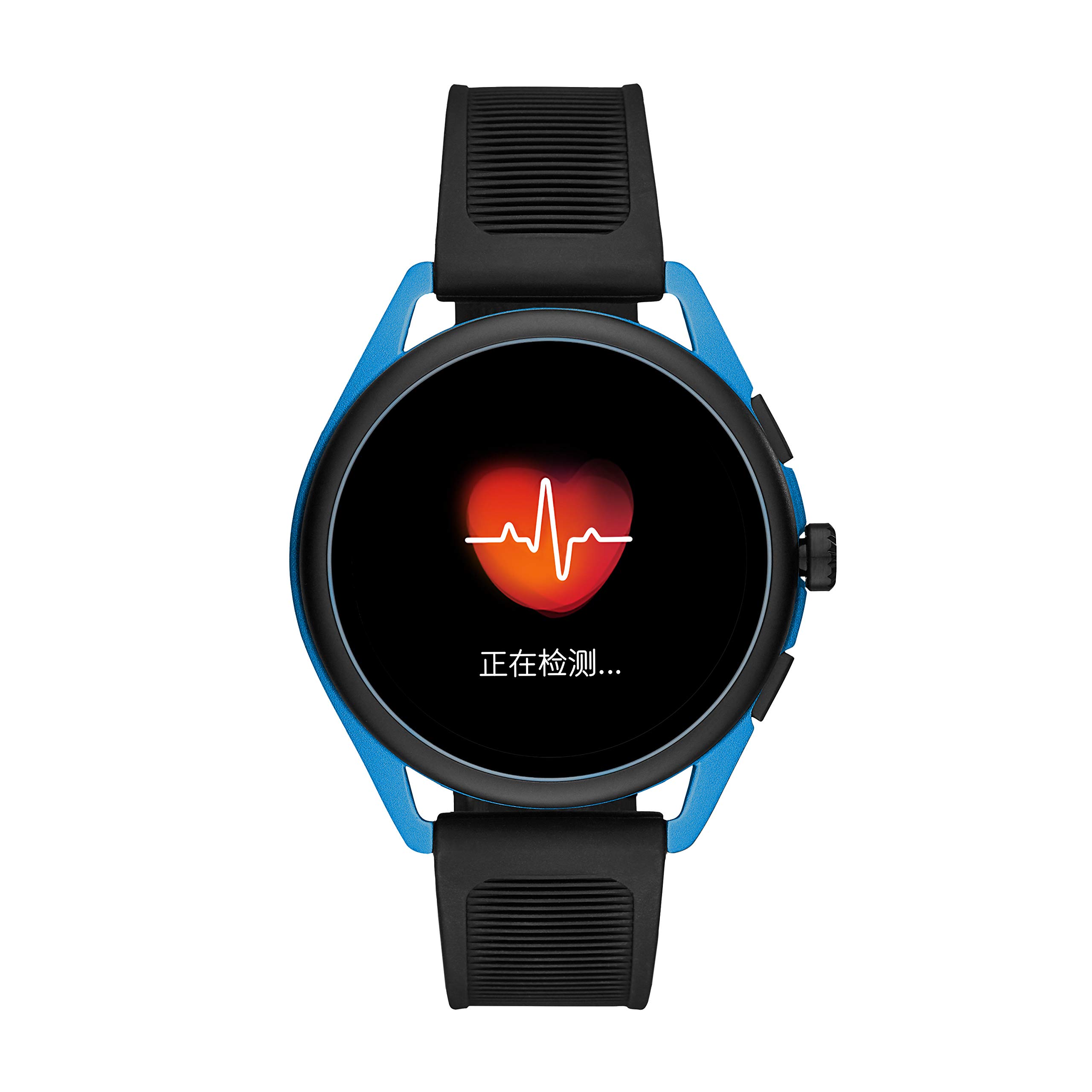 Emporio Armani Men's Smartwatch 3 Touchscreen Aluminum and Rubber Smartwatch, Black and Blue-ART5024