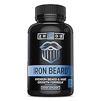 Zhou Iron Beard | Growth Vitamin Supplement for Men | 30 Servings, 60 Capsules