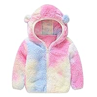 Girls Coat Size 8 Toddler Girls Winter Windproof Tie Dye Hooded Coat Jacket Kids Warm Fleece Outerwear Coats Foe Girls
