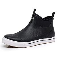 WTW Unisex Rain Boots for Men and Women, Waterproof Rubber Fishing Deck Boots Neoprene Boots Slip on Ankle Garden Shoes