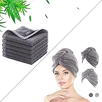 JEFFSUN 6 Pack Small Face Washcloths + 2 Pack Microfiber Hair Drying Towels Life