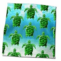 3dRose Pattern of Endangered Green sea Turtle Underwater Digital Artwork. - Towels (twl-379506-3)
