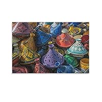 Restaurant Wall Art Marrakech Pottery Wall Art Colorful Wall Art Canvas Painting Posters and Prints Wall Art Pictures for Living Room Bedroom Decor 12x18inch(30x45cm) Unframe-Style