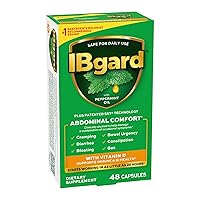IBgard with Vitamin D Daily Gut Health Support Supplement to Help Manage a Combination of Occasional Symptoms: Cramping, Bowel Urgency, Diarrhea, Constipation, Bloating, and Gas†, 48 Capsules