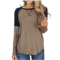 Women's Long Sleeve Slim Fit Shirts Casual Classic Round Neck Sweatshirt Sweater Top Fashion Plus Size Pullover