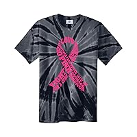 Threadrock Breast Cancer Awareness Typography Unisex Tie Dye T-Shirt