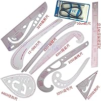 Neutral 10 Style Fashion Ruler Set PGM Vary Form French Curve Pattern Grading Rulers, Stick Pattern, Design Ruler Set