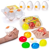 Funky Egg, Stress Relief Yolk Squishies Fun Toy for Children | Anxiety Reducer Sensory Play | Tension Relief for Adults & Help for Autism & ADHD