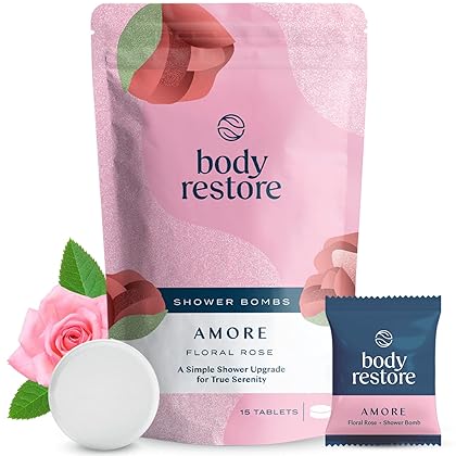 Shower Steamers Aromatherapy 12 Packs - Rose Shower Bath Bombs, Stress Relief and Luxury Self Care, Mothers Day Gifts for Mom, Relaxation Birthday Gifts for Women and Men - BodyRestore