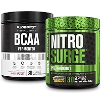 Nitrosurge Pre-Workout in Blueberry Lemonade & BCAA in Fruit Punch for Muscle Building and Recovery