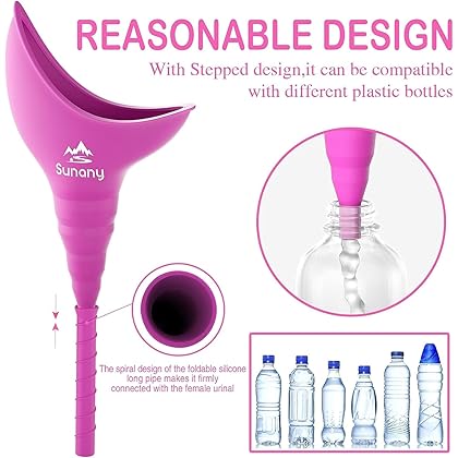 Female Urination Device, Reusable Female Urinal Silicone Women Pee Funnel Allows Women to Pee Standing Up, Portable Womens Urinal is The Perfect Companion for Camping,Outdoor,Travel