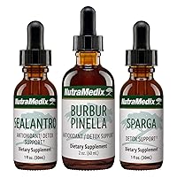 NutraMedix Detox Support Bundle - Sealantro (Chlorella, Cilantro Leaf & Pacific Cold-Water Red Seaweed), Sparga (Astragalus) & Burbur Pinella Extracts for Cleansing & Detox Support - 3-Piece Set