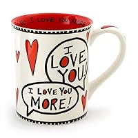 Enesco Love You Most Stoneware Mug, 1 Count (Pack of 1), Red