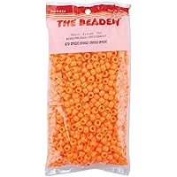 The Beadery 6 by 9mm Barrel Pony Bead, Orange, Small, 900-Pieces