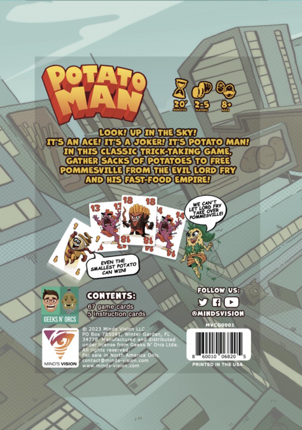 Potato Man - Official US Version (2023 Edition) | Legendary Trick-Taking Card Game for Everyone | 2-5 Players | 20+ Minutes| Limited Edition