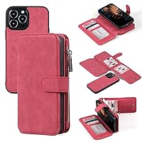 Multifunctional Phone Case Adaptive Card Holders Mini Phone Card Case Suitable for Multiple iPhone 6/7/8/X/11/12/13 Series Models (Red, iPhone 12 Pro Max)