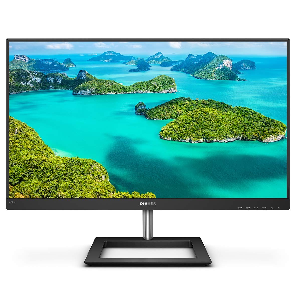 Philips 278E1A 27" frameless monitor, 4K UHD IPS, 109% sRGB, Speakers, VESA, 4Yr Advance Replacement Warranty (Renewed)
