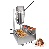 ALDKitchen Churro Maker Machine | Manual | Churro Maker with Working Stand | Deep-Frying Machine | Stainless Steel | (5L)